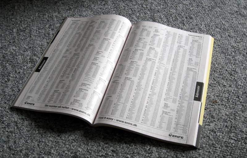 white pages residential phone book