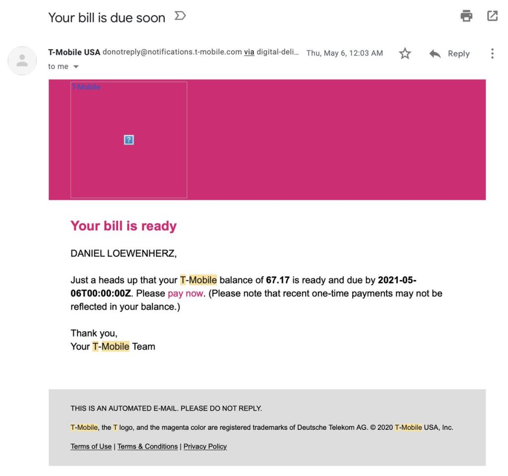 t-mobile email domain