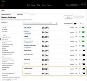 how to change caller id on verizon business account