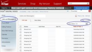 how to get Text Message transcripts from Verizon