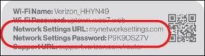 logging into verizon router