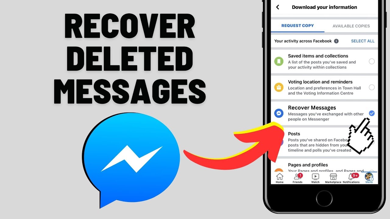 can you recover deleted messages in messenger