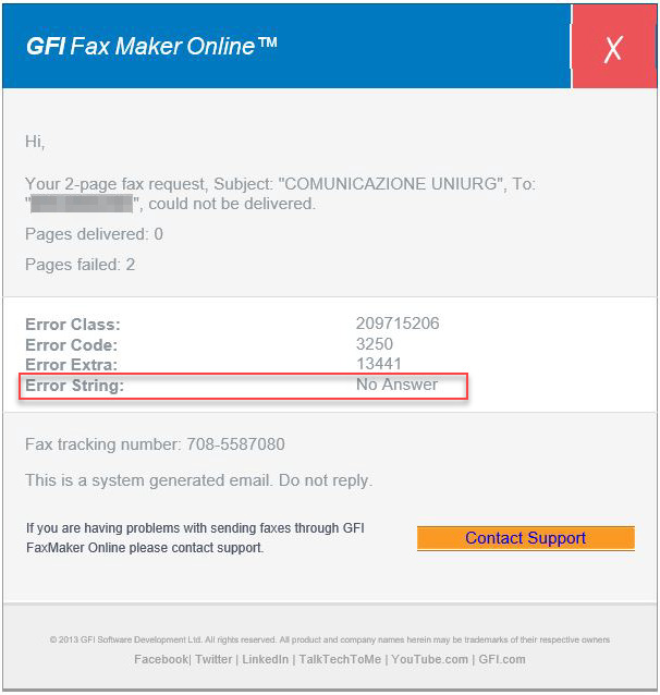 does a fax still send if no answer