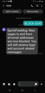 incoming text from 6245 tmobile