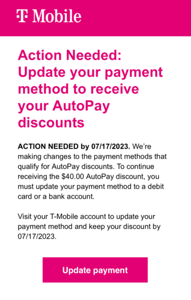 tmobile automated payment