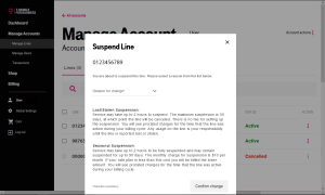 what happens when you suspend a line on t-mobile