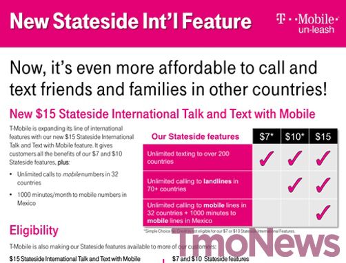 what is t mobile stateside international