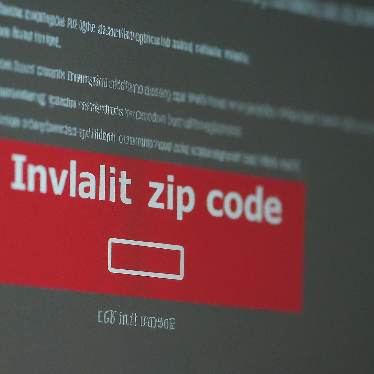 invalid zip code