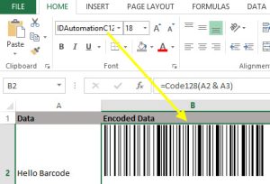 police code 128 excel