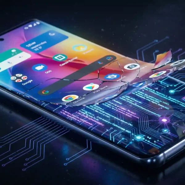 A digital visualization of Motorola Secret Codes unlocking a hidden system menu