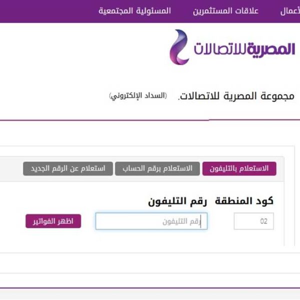 فاتورة التليفون الأرضي WE