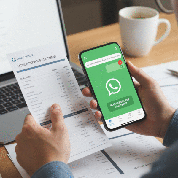 does whatsapp show up on phone bill