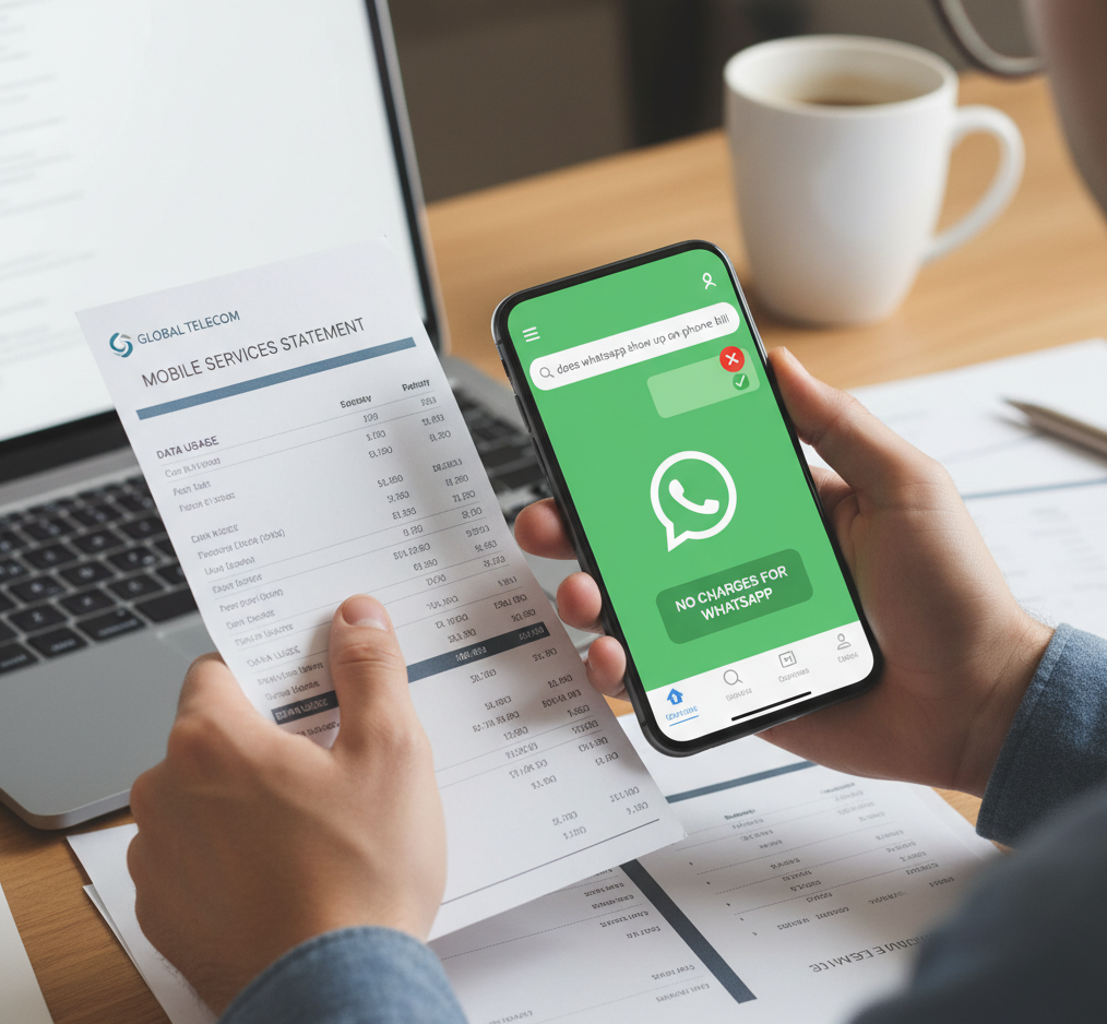 does whatsapp show up on phone bill