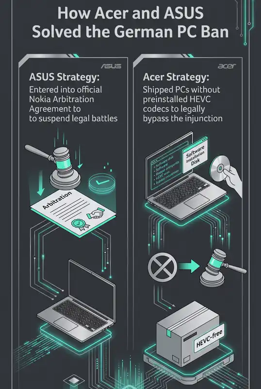 Nokia Patent War Paused: Acer and ASUS Resume PC Shipments After Months of Legal Lockdowns - تفاصيل إضافية