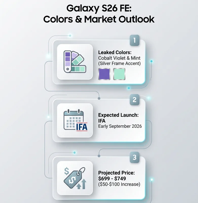 Exclusive First Look: Leaked Samsung Galaxy S26 FE Cases Reveal Magnetic Charging & New Colors - تفاصيل إضافية
