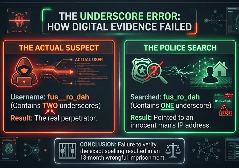 How a Single Missing Underscore in a Username Sent an Innocent Man to Prison for 18 Months - تفاصيل إضافية