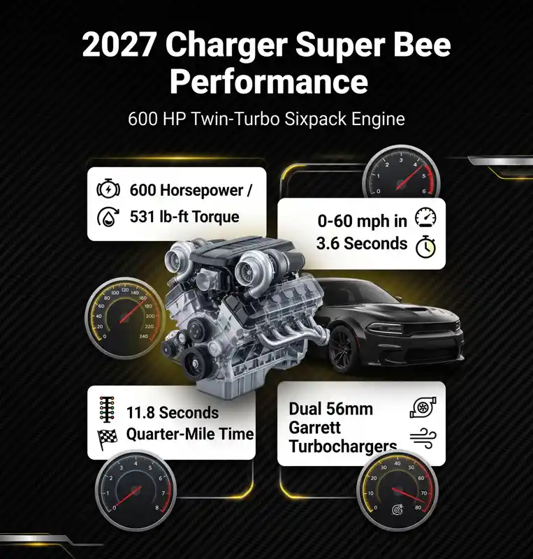 Dodge Drops a 600-HP Bomb: The 2027 Charger Super Bee Is Back to Dominate - تفاصيل إضافية