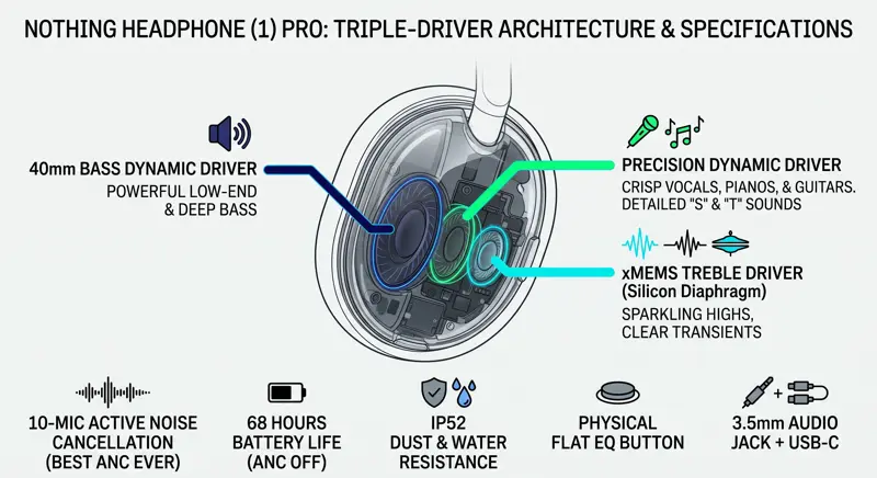Nothing Headphone (1) Pro Revealed: Why These $399 Triple-Driver Cans Are Built for the Studio