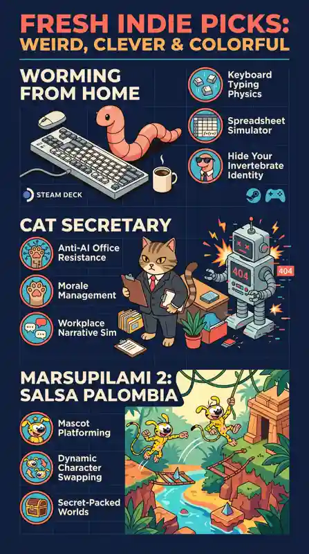 Work From Home As A Worm & Fight AI As A Cat: 9 Must-Play Indie Games Dropping Right Now - تفاصيل إضافية